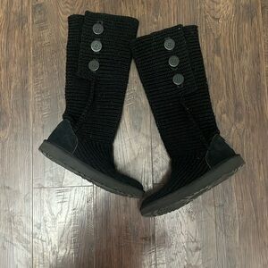 Ugg Cardy tall black sweater knit boots